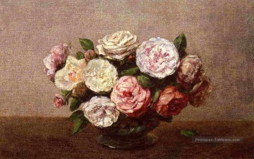Bol de Roses peintre de fleurs Henri Fantin Latour Peinture à l'huile